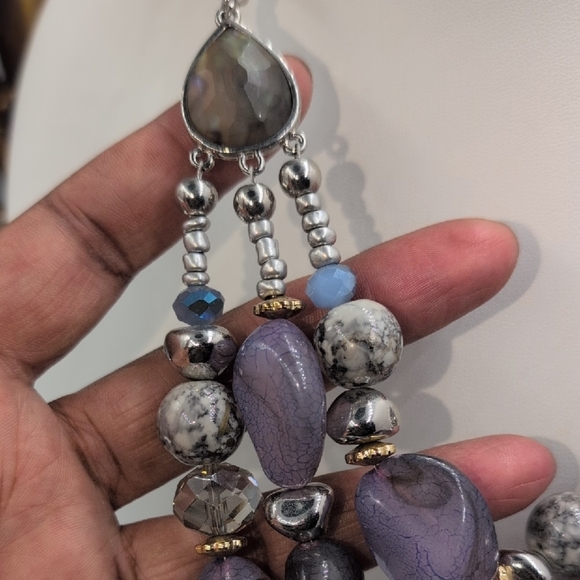 Chico's Lavender Purple and Silver Statement Necklace - Picture 4 of 7